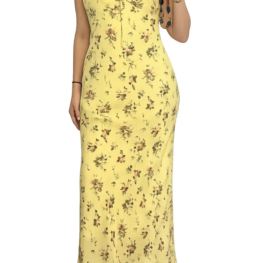 Yellow Floral Maxi Dress - Brand: Abercrombie & Fitch- size‎ Medium